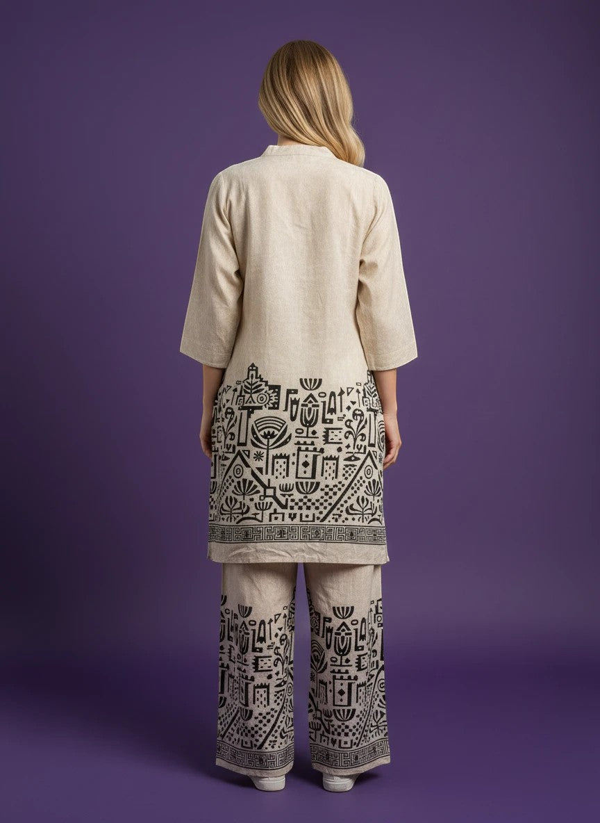 Kurti Connection USA Printed Kurti and Pant Set : Co ord set