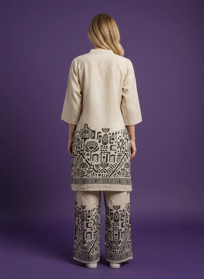 Kurti Connection USA Printed Kurti and Pant Set : Co ord set