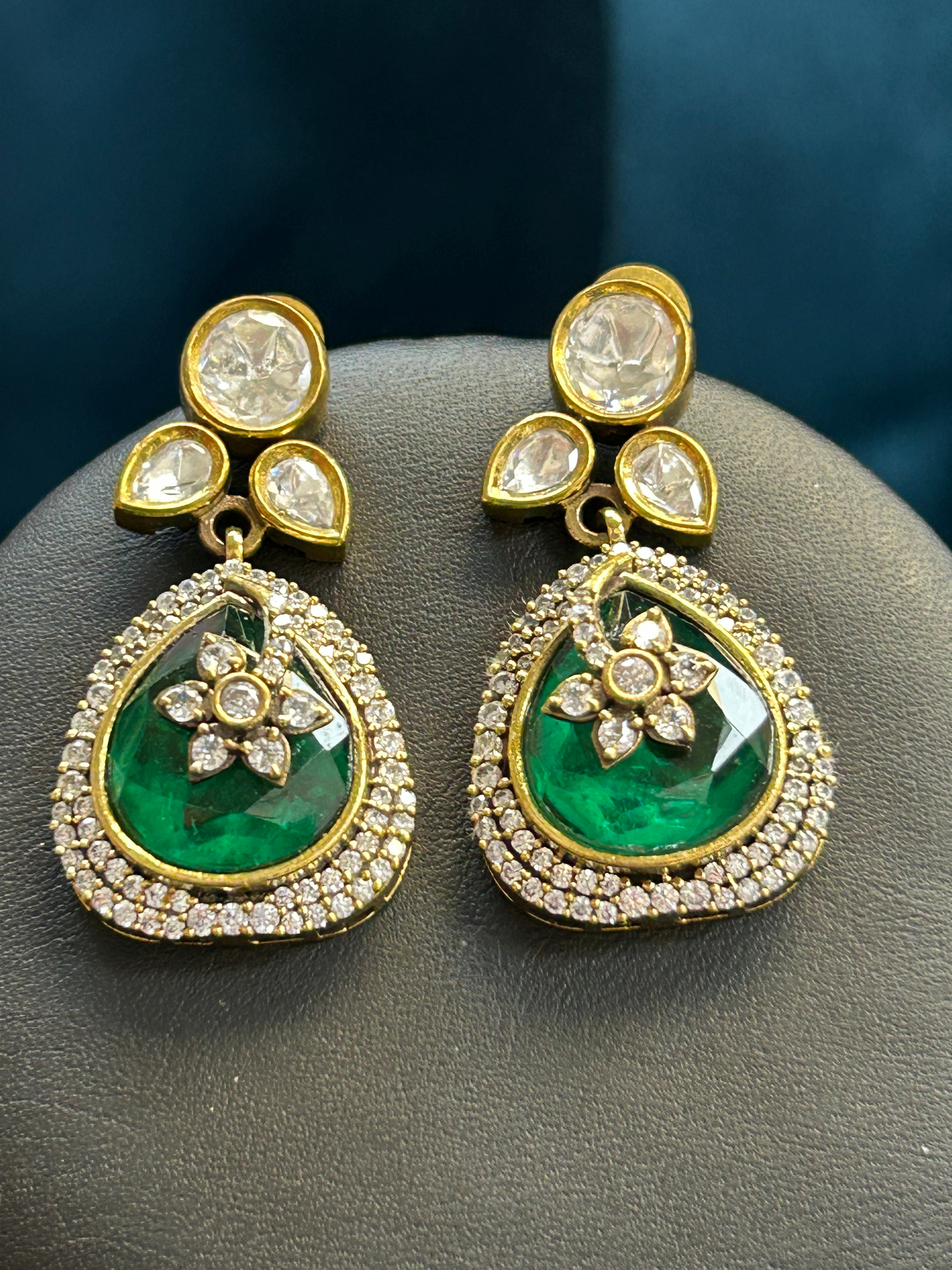 Emerald green earrings