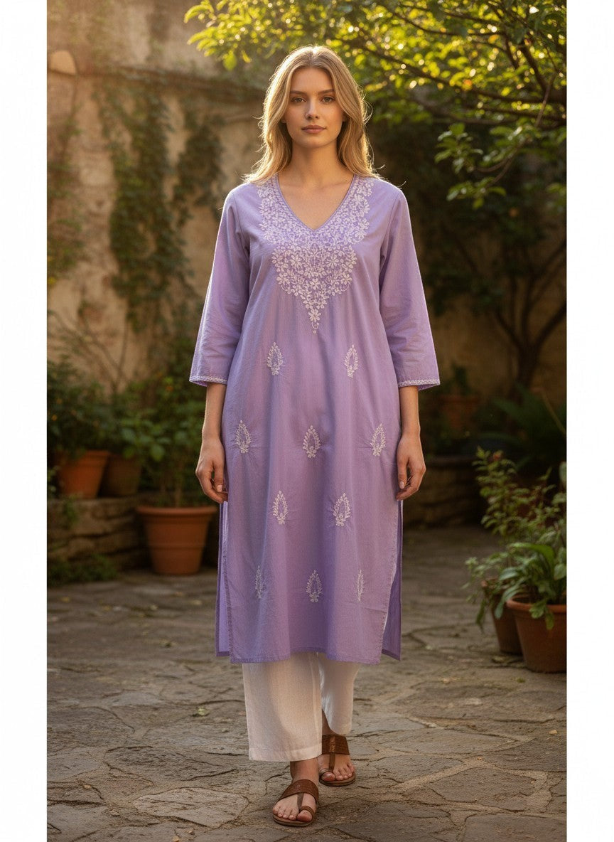 Kurti Connection USA Embroidered Cotton Kurti Tunic