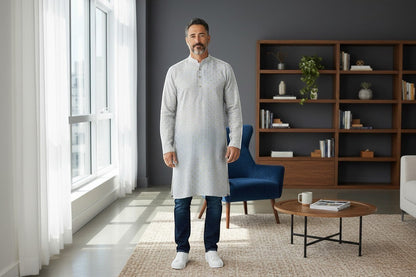 Men's Kurta Shirt With Subtle Pattern