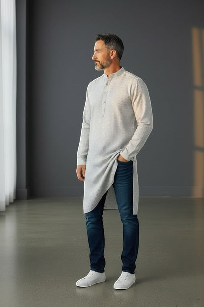 Men's Kurta Shirt With Subtle Pattern