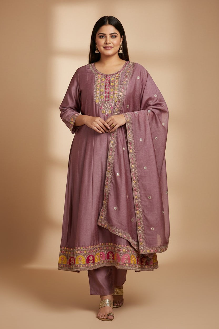 Kurti Connection USA Traditional Embroidered Kurta Set