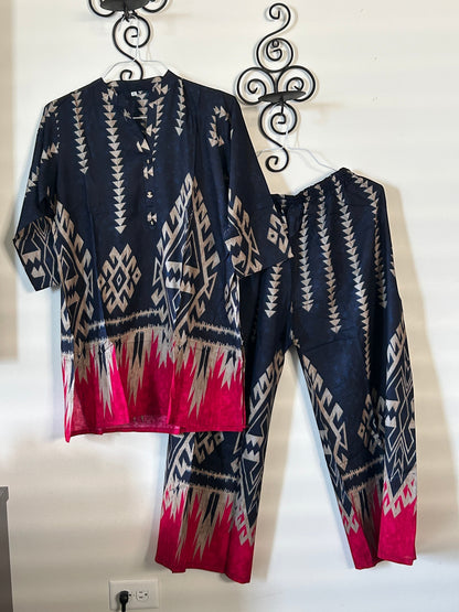 Kurti Connection USA Printed Tunic and Trouser Set