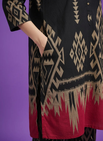 Kurti Connection USA Printed Tunic and Trouser Set