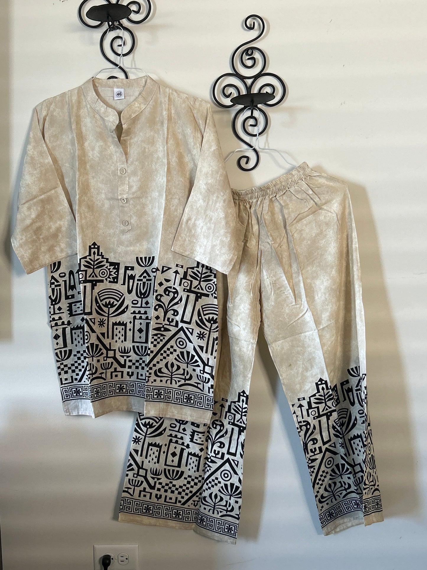 Kurti Connection USA Printed Kurti and Pant Set : Co ord set