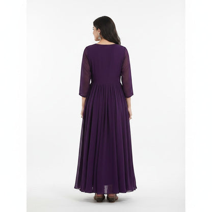 Embroidered Peacock Anarkali Gown
