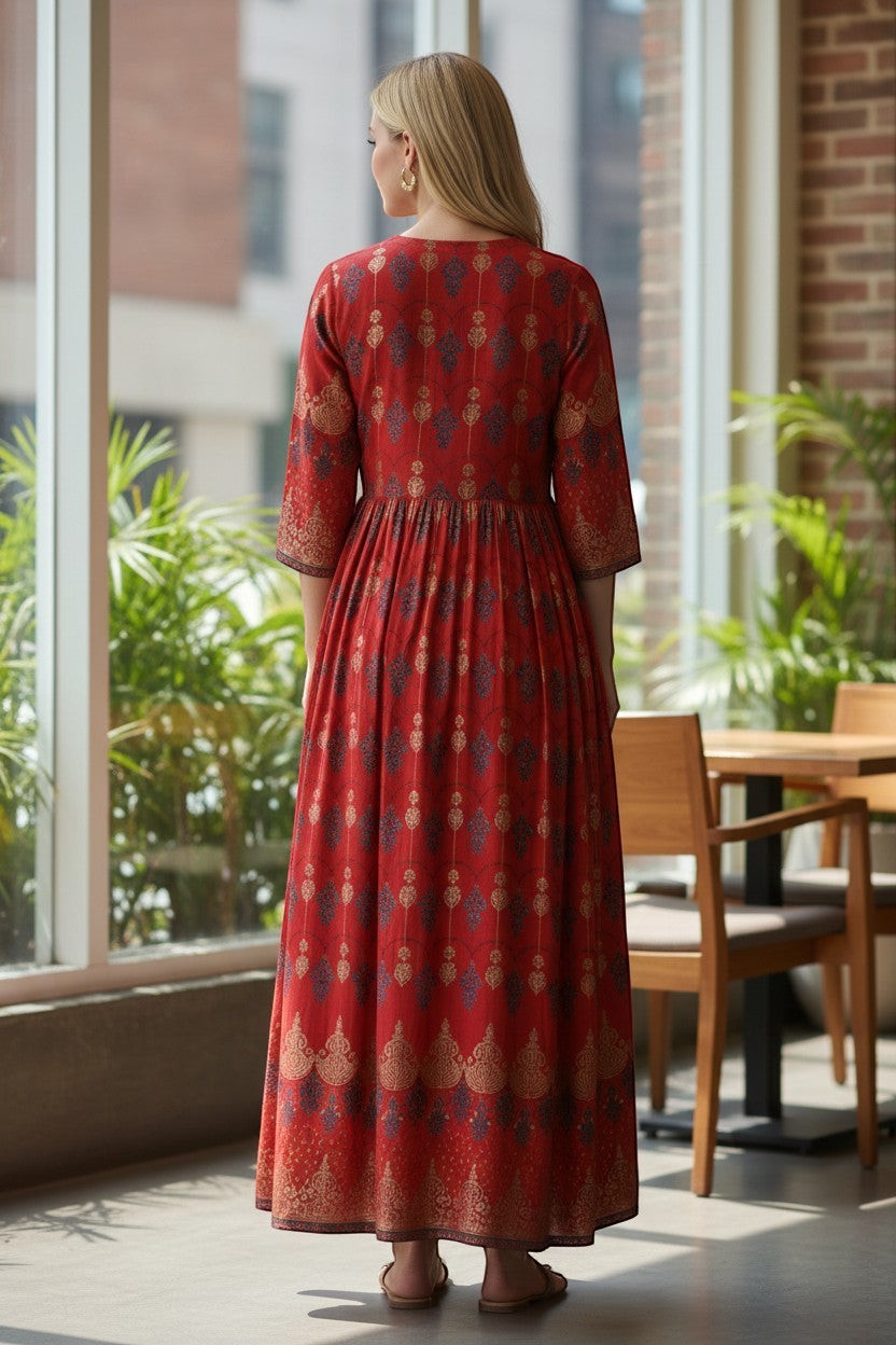 Elegant Printed Anarkali Kurti