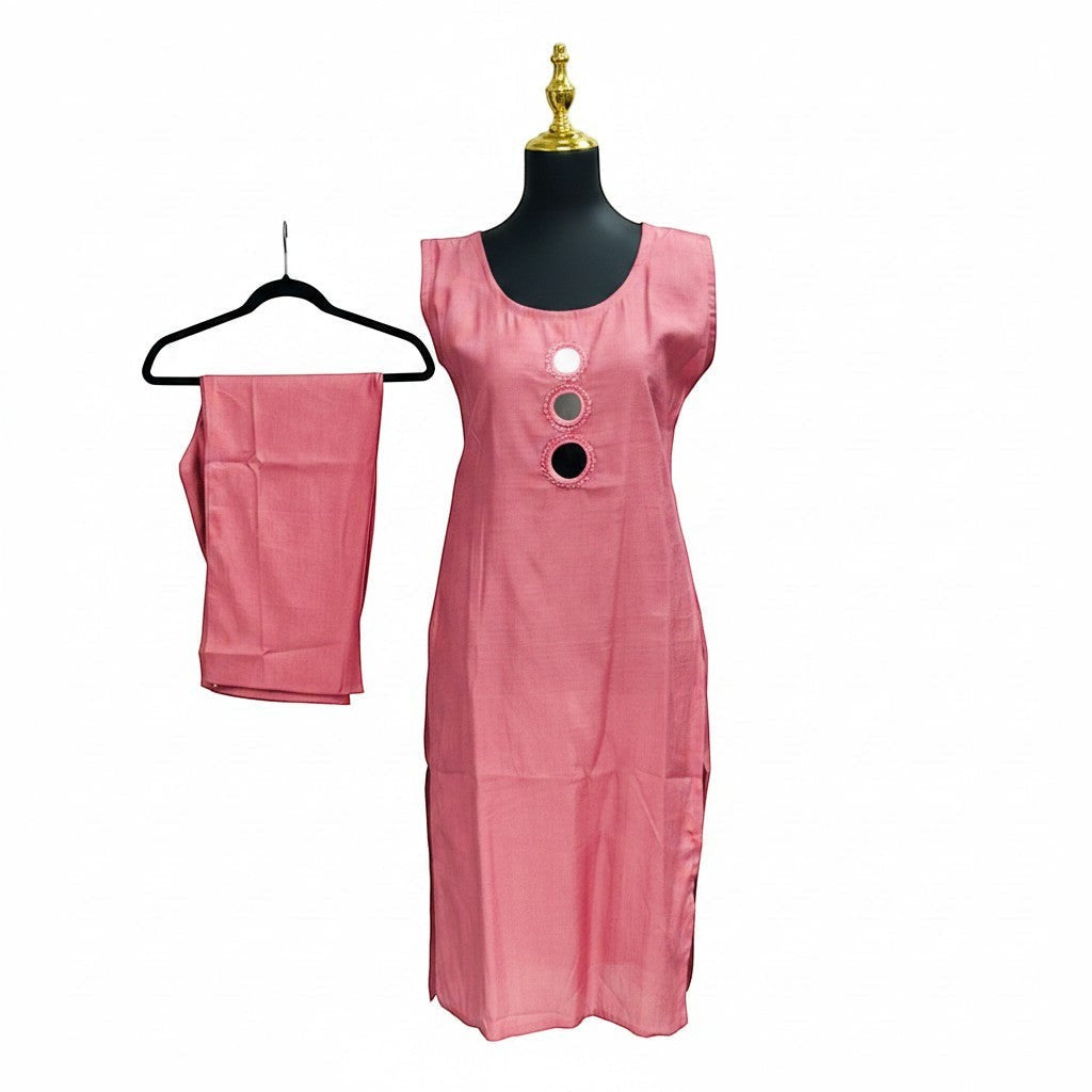 Sleeveless Kurti With Pants Set