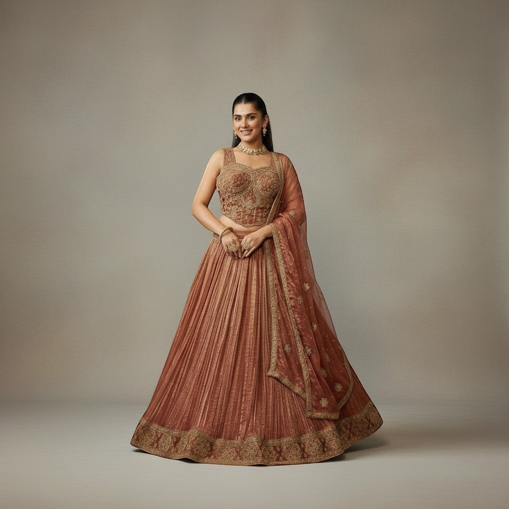 Embroidered lehenga And Blouse Set