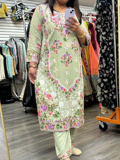 Traditional Embroidered Kurti Set