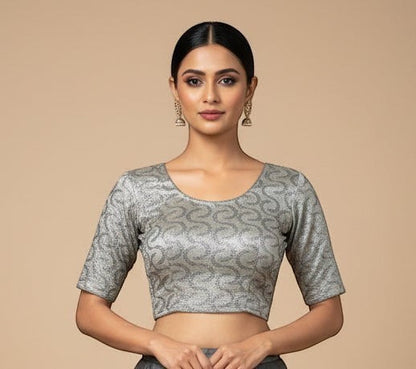Embroidered Crop Top Blouse