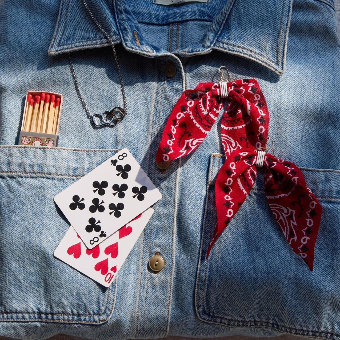 Red Bandana Earrings