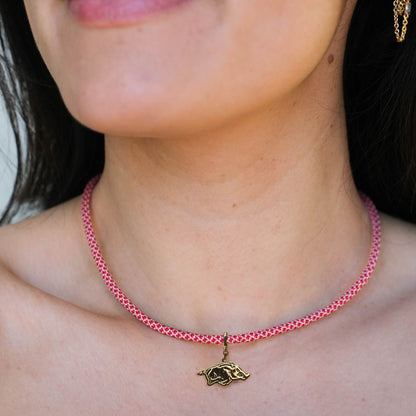 Red & White Minimalist Cord Necklace