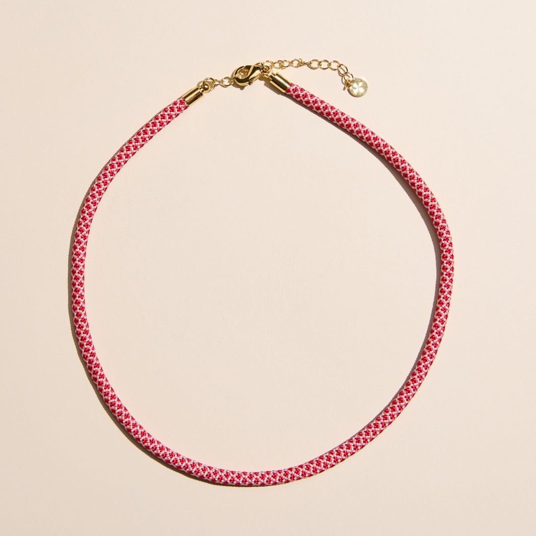 Red & White Minimalist Cord Necklace