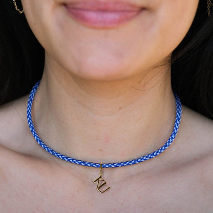 Royal Blue & White Minimalist Cord Necklace