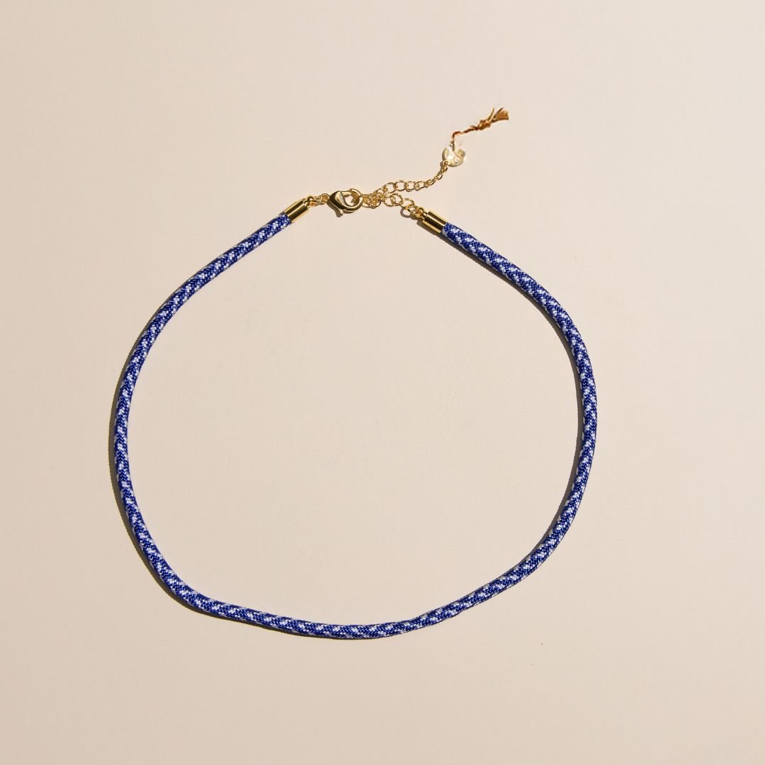 Royal Blue & White Minimalist Cord Necklace