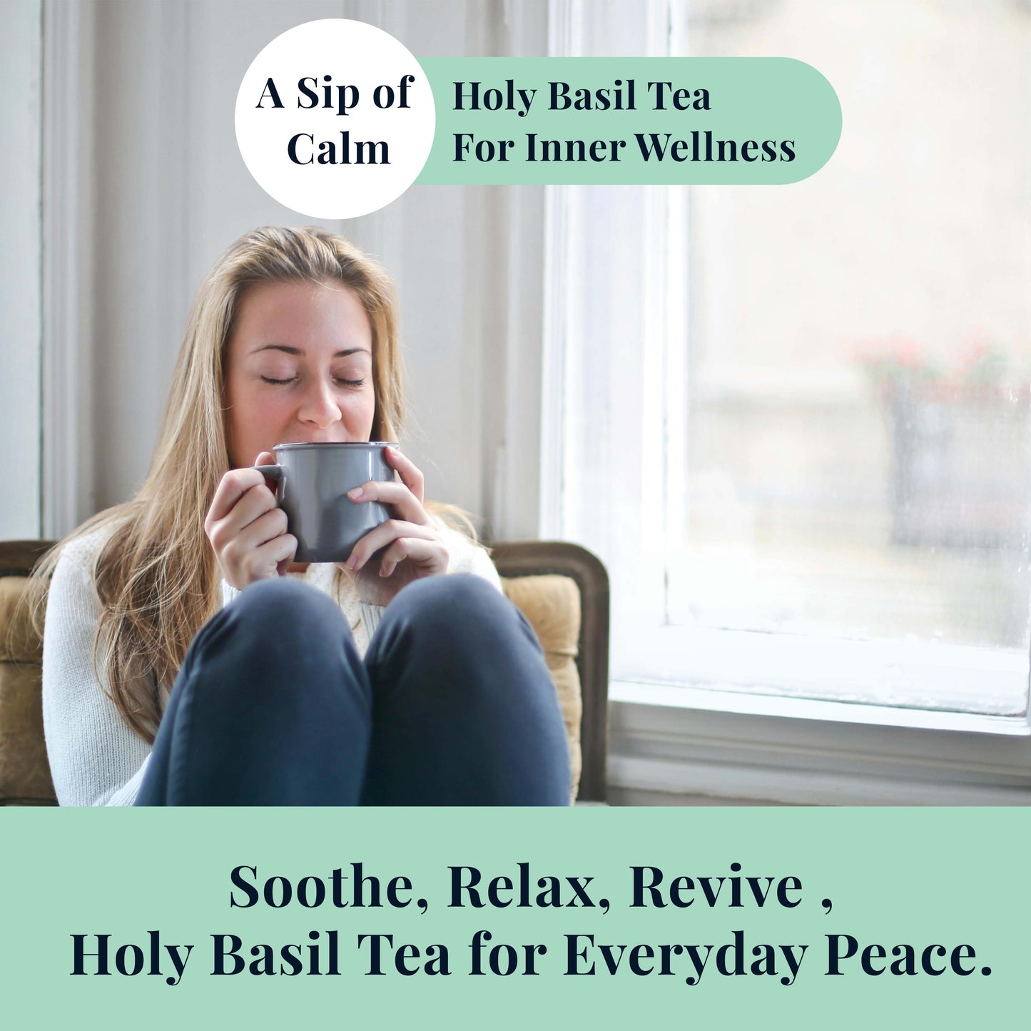 Akshit Holy Basil Tea ( Tulsi Leaf Tea ) ( 75 Tea Bags), Stress Relieving, Made with Pure Dried Holy Basil Tea loose Leaves, Immune Support Tea, Herbal Tea, Caffeine-free, Non-Gmo, Tulsi Energy Tea.